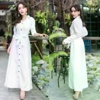 ราคา Garden Clothes ชุดเดรส แม็กซี่เดรสเชิ้ตแขนยาว แต่งกระดุมช่วงหน้ายาว สีขาว (1732225613379570367)