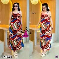 ราคา Garden Clothes ชุดเดรส เดรสยาวสายเดี่ยวลายกราฟฟิก สีส้ม (1732218712888937151)