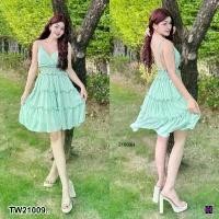 ราคา Garden Clothes ชุดเดรส มินิเดรส สายเดี่ยว ปรับสายได้ .. สีเขียวอ่อน (1732218737168059071)