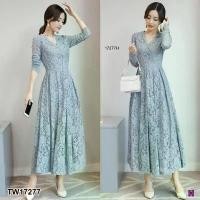 ราคา Garden Clothes ชุดเดรส แม็กซี่เดรสลลูกไม้แขนยาว สีเทา (1732225589707836095)