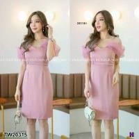 ราคา Garden Clothes ชุดเดรส เดรสปาดไหล่ ผ้าแก้วบัพเบิ้ล .. สีชมพู (1732225587825117887)
