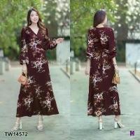 ราคา Garden Clothes ชุดเดรส เดรสยาวอกไขว้แขนยาวลายดอกไม้.. สีแดงเลือดหมู (1732225630134373055)