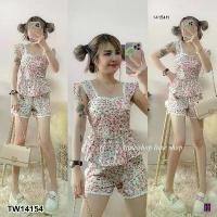 ราคา Garden Clothes ชุดเซ็ท SET 2 ชิ้น เสื้อ+กางเกงขาสั้น ลายดอก แต่งลูกไม้ (1732225649878600383)