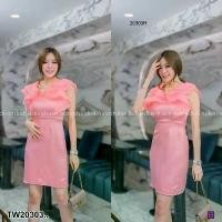 ราคา Garden Clothes ชุดเดรส เดรสแต่งระบายผ้าแก้ว แขนกุด .. สีชมพูหวาน (1732225589472955071)