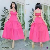 ราคา Garden Clothes ชุดเดรส แม็กซีเดรส สายเดี่ยว กระโปรงแต่งระบาย 3 ชั้น .. สีบานเย็น (1732225614757595839)