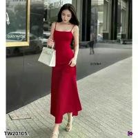 ราคา Garden Clothes ชุดเดรส เดรสสายเดี่ยวยาว ผ้ายืดร่อง .. สีแดง (1732225600372050623)