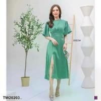 ราคา Garden Clothes ชุดเดรส เดรสยาว แขนระบาย กระโปรงบาน .. สีเขียว (1732225637552392895)