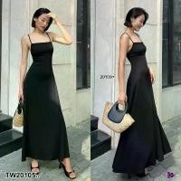 ราคา Garden Clothes ชุดเดรส เดรสสายเดี่ยวยาว ผ้ายืดร่อง .. สีดำ (1732225586740693695)