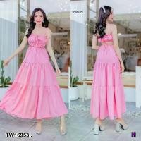 ราคา Garden Clothes ชุดเดรส แม็กซีเดรส สายเดี่ยว กระโปรงแต่งระบาย 3 ชั้น .. สีชมพู (1732225607558662847)