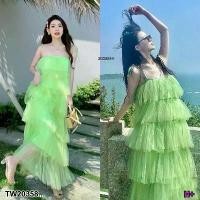 ราคา Garden Clothes ชุดเดรส เดรสยาวผ้ามุ้งระบายชั้น สีเขียวตอง (1732218711320726207)
