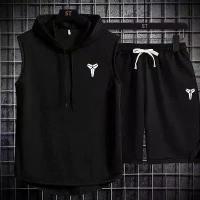 ราคา ชุดเสื้อกีฬาผู้ชาย, Kobe Rose ฤดูร้อน, เสื้อยืดแขนกุดอินเทรนด์, เสื้อกล้ามมีฮู้ด, กางเกงขาสั้น, ชุดสองชิ้น, 12, [COD] h m s snaps clothes (1731815612785919526)