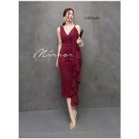 ราคา Garden Clothes ชุดเดรส เดรสแขนกุดสายเดี่ยว 1 ข้างแต่งระบาย สีแดงเลือดหมู (1732225613018860223)