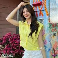 ราคา Garden Clothes เสื้อเชิ้ต & เบลาส์ เสื้อเชิ้ต คอปก แขนกุด .. สีเหลือง (1732225625889213119)