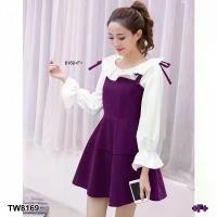 ราคา Garden Clothes ชุดจั๊มสูท เอี๊ยมเดรสสายเดี่ยว+เสื้อคอระบาย สีม่วง (1732225616217344703)