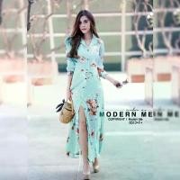 ราคา Garden Clothes ชุดเดรส แม็กซี่เดรสเชิ้ตลายดอก สีฟ้ากลาง (1732225657913576127)