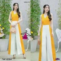 ราคา Garden Clothes ชุดจั๊มสูท JUMPSUIT แขนกุดทูโทน สีเหลือง (1732218808345594559)