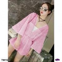 ราคา Garden Clothes ชุดเซ็ท จั้มสูทขาสั้น ลายลูกไม้ลายดอกสวยมาพร้อมกับเกาะอก สีชมพูหวาน (1732225630074800831)