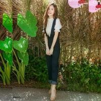 ราคา Garden Clothes ชุดจั๊มสูท จั้มสูทยีนส์แต่งลูกไม้ขายาวTW4649 (1732225646501006015)