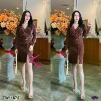 ราคา Garden Clothes ชุดเดรส เดรสกำมะหยี่อกไขว้ TW14070 สีน้ำตาล (1732225616570124991)