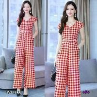 ราคา Garden Clothes ชุดจั๊มสูท จั้มสูทลายสก็อตขายาว สีแดง (1732225632304007871)
