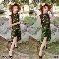 ราคา Garden Clothes ชุดเซ็ท SET 2 ชิ้น เสื้อแขนกุดตัวยาวลายดอก +กางเกงขาสั้น สีเขียว (1732225615722875583)