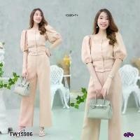 ราคา Garden Clothes ชุดเซ็ท SET 2 ชิ้น เสื้อแขนพองคอเหลี่ยมกระดุมหน้า + กางเกงขายาว (1732225631355767487)