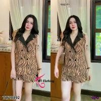 ราคา Garden Clothes ชุดเซ็ท SET เสื้อคอปก แขนกุด+กางเกงขาสั้นลายม้าลาย สีครีม (1732225601009388223)