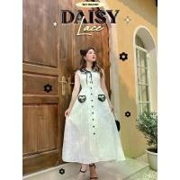 ราคา MYT x BLT BRAND : [BT97] : Daisy Dress : Maxi Dress เดรสยาวสีขาว คอกลมมีคอปกสีดำลายพิมพ์ดอกเดซี่ (1729986246665013386)