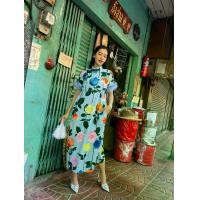 ราคา Dress Qipao ขนนก Candy Rose เดรสกี่เพ้าแต่งขนนก ชุดกระโปรงคอจีนทรงปล่อย ลายดอกกุหลาบ (1730697727493965897)