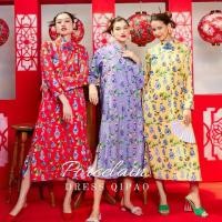 ราคา Dress Qipao porcelain เดรสกี่เพ้าแขนยาวลายแจกันจีน ชุดจีนลายเท่ๆ ฟรีไซส์ ผ้าโพลีเอสเตอร์ ใส่ตรุษจีน (1730649291242440777)