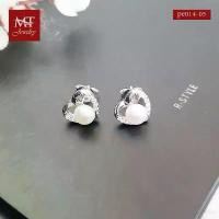 ราคา MT ต่างหูหัวใจ ล้อมมุก เงินแท้ ประดับเพชรสวิส ชุบทองคำขาว earrings (pe014-05) MT Jewelry มณีธารา เพชร แท้ (1732041021636380093)