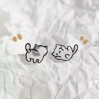 ราคา ต่างหูแมว ต่างหูลายแมว ต่างหูน่ารักๆ Little Cute Cat Earrings (1732106125441140681)