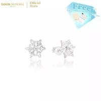 ราคา Louis Montini (Jewelry) Sterling Silver 925 Earrings ต่างหูเงินแท้ 92.5% ต่างหูผู้หญิง รูปเกล็ดหิมะ LJER113 ขายร้อน (1731545084861646548)