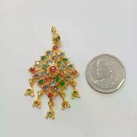 ราคา เก็บเงินปลายทาง.จี้สุโขทัยจี้เพชรซีกโบราณสลับสี ขนาดเล็ก (มีห้อยตุ้งติ้ง)Fashion accessories (1730774319919958205)