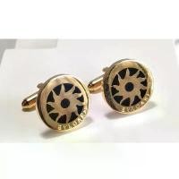 ราคา Cufflinks(คัฟลิงค์) BvIgari 18k Gold Round กระดุมข้อมือของขวัญผู้ชาย กระดุมสูท สปอตสินค้า (1731897805094881149)