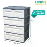ราคา โลตัส ตู้ลิ้นชักแฝด สีเทาขาว DIY 4 ชั้น ขนาด 58.5 x 41 x 88 ซม สีเทาขาว LOTUSS TWIN DRAWER 4 TIERS 58.5 X 41 X 88 CM. GRAY-WHITE (1729992538188319516)