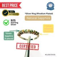 ราคา แหวนเงิน บุษราคัมและเขียวส่อง #53 (925 Silver Sterling Ring) บุษราคัมและเขียวส่องธรรมชาติ Natural Yellow & Green Sapphire (1731926010869744978)