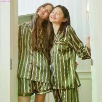 ราคา Fentonshop159 ส่งของที่กรุงเทพฯ ชุดนอน Vana ลาย Green stripes ผ้าซาติน Clothing ผู้หญิง Women เสื้อผ้า Sleepwear กางเกง (1730963968980519319)