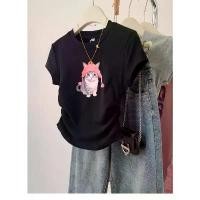 ราคา Top.street แขนสั้น หญิง เอวแคบ เสื้อ คอกลม 'Hat cat' top ยืดได้ เสื้อเอวลอย แฟชั่น สไตล์เกาหลี tshirt 2025 ขายดี (1731983462082643702)