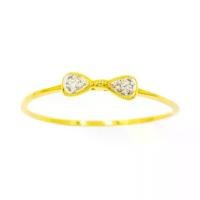 ราคา พร้อมส่งจากไทย Happy Jewelry : แหวนเพชรของแท้ โบว์บางมินิมอล เพชรแท้เกสร ทองแท้ 9k (37.5%) ME755 (1732331502165527033)