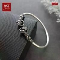 ราคา MT กำไลข้อมือเงินแท้ หัวลายสาน สไตล์บาหลี งานรมดำ ข้อมือ 16, 17 ซม. Silver Bangle (sbg050) Jewelry มณีธารา จัดส่งจากกทม (1732056881411622030)