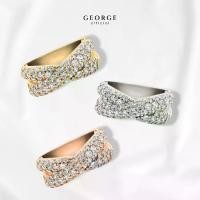 ราคา แหวนเพชรแถว แหวนเงินแท้ S925 เพชรสวิต (CZ) เหลี่ยม H&A ชุบทองคำขาว / ทองคำ 18K /โรสโกลด์ GR009CZ GEORGE Jewelry (1731278145157892347)