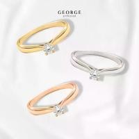 ราคา แหวนเพชรชู แหวนเงินแท้ S925 เพชรสวิต (CZ) เหลี่ยม H&A ชุบทองคำขาว / ทองคำ 18K /โรสโกลด์ GR026CZ GEORGE Jewelry (1731278216224409851)