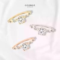 ราคา แหวนเพชรชู แหวนเงินแท้ S925 เพชรสวิต (CZ) เหลี่ยม H&A ชุบทองคำขาว / ทองคำ 18K /โรสโกลด์ GR025CZ GEORGE Jewelry (1731278228648003835)