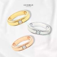 ราคา แหวนเพชรเกลี้ยง แหวนเงินแท้ S925 เพชรสวิต (CZ) เหลี่ยม H&A ชุบทองคำขาว / ทองคำ 18K /โรสโกลด์ GR013CZ GEORGE Jewelry (1731278110159636731)