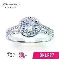 ราคา Memorine Jewelry แหวนเงินแท้ 925 ฝังเพชรสวิส (CZ) : ONLR97 (1732000661079229710)