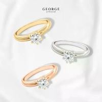 ราคา แหวนเพชรชู แหวนเงินแท้ S925 เพชรสวิต (CZ) เหลี่ยม H&A ชุบทองคำขาว / ทองคำ 18K /โรสโกลด์ GR024CZ GEORGE Jewelry (1731278181395040507)