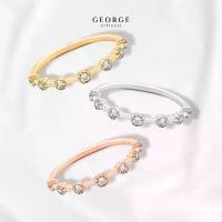 ราคา แหวนเพชรแถว แหวนเงินแท้ S925 เพชรสวิต (CZ) เหลี่ยม H&A ชุบทองคำขาว / ทองคำ 18K /โรสโกลด์ GR014CZ GEORGE Jewelry (1731278135586949371)