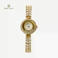 ราคา นาฬิกาข้อมือผู้หญิงเล็กๆกันน้ำ ล้อมเพชร แบรนด์เนมแท้ Royal Crown รุ่น 5308B - Vayo Jewelry (1729780900972759461)