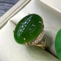 ราคา แหวนภูเน็กซ์ แหวนมงกุฎป๋อจ้าน zeiivành tulipring sonic wearing rings moval engagement ring jubileeแหวน แหวนลูกปาล์มแหวนสีแจสเปอร์หยกเหอเทียน, ทองแข็ง 3D, เพชรแท้ฝัง, หยกเขียวผัก (1731976588806882807)